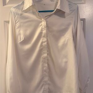 Classic White Women’s Sateen Long Sleeve Shirt